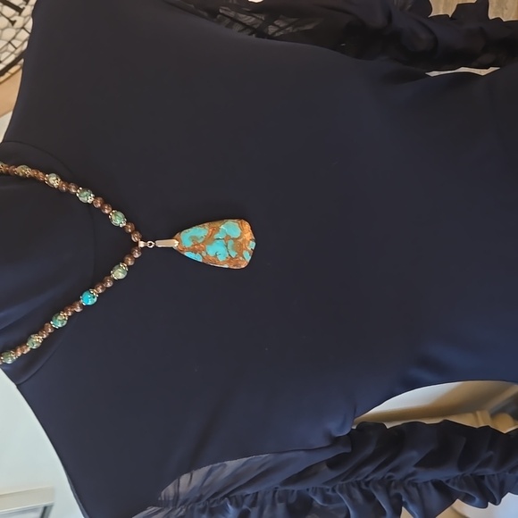 VENUS Navy Long Sleeve Top with Ruched Detailed Sleeves Mock Neck - Picture 10 of 12